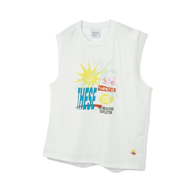 코드그라피  CODEGRAPHY CGP SUNSHINE PARADISE 메쉬 슬리브리스_크림 CBDUUTX003CR 842790