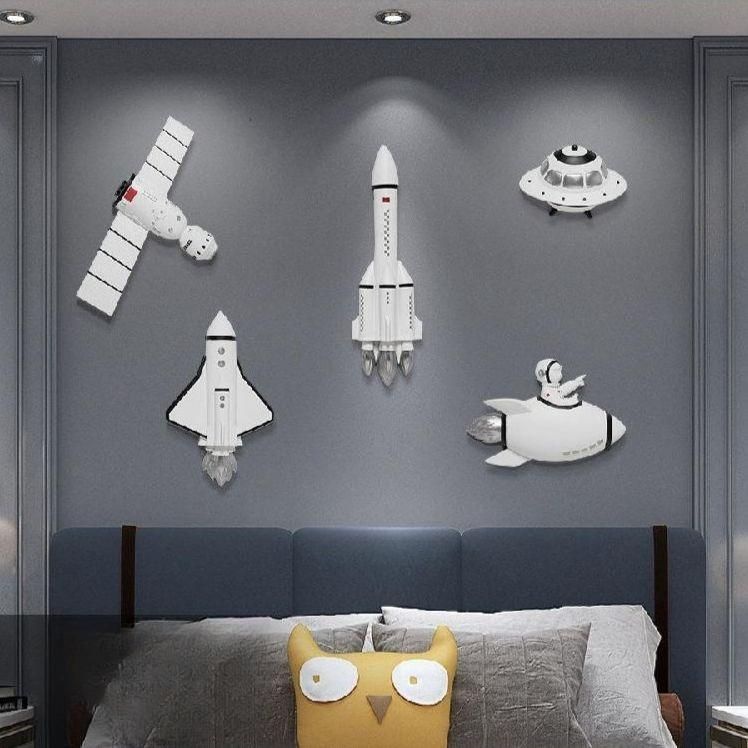 [해외] 항공 우주사 벽장식 소품 팬던트 우주선 벽부착형 입체