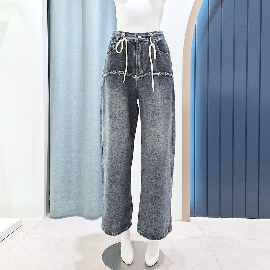 리펜 스튜디오 [AK원주점] [리펜스튜디오] 스트링 빈티지 데님 와이드 팬츠 SG11PC104