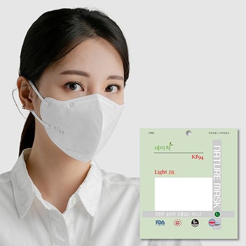 (주)케이마스크 [패션플러스][꿈에그린]네이처 라이트핏 KF94 마스크 100매(25매입X4팩)