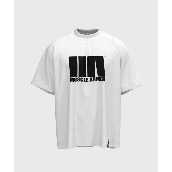 머슬암드 시그니처 백라인 오버핏 티셔츠 화이트 1861389