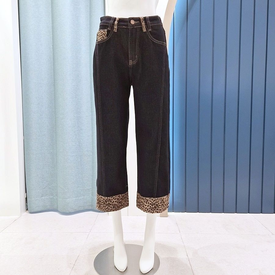 리펜 스튜디오 [AK원주점] [리펜스튜디오] 호피배색 기모안감 데님팬츠 SH02PC504