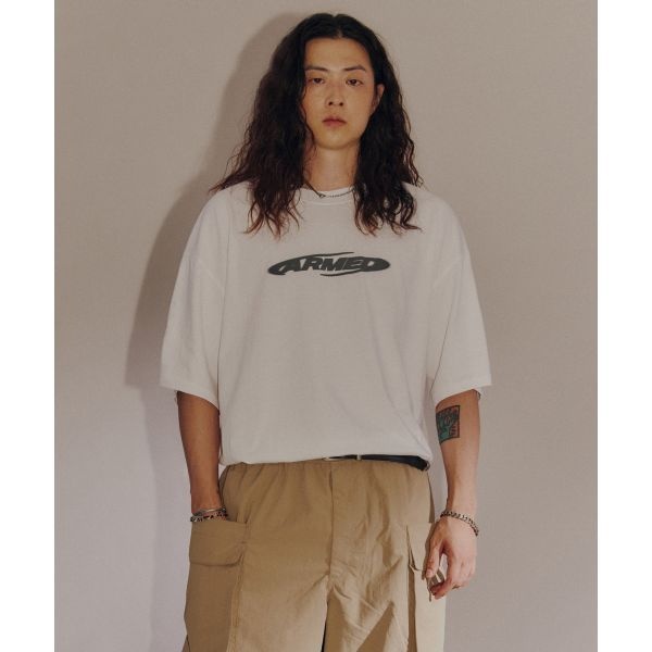 머슬암드 암드 블러링 오버핏 티셔츠 화이트 1861513