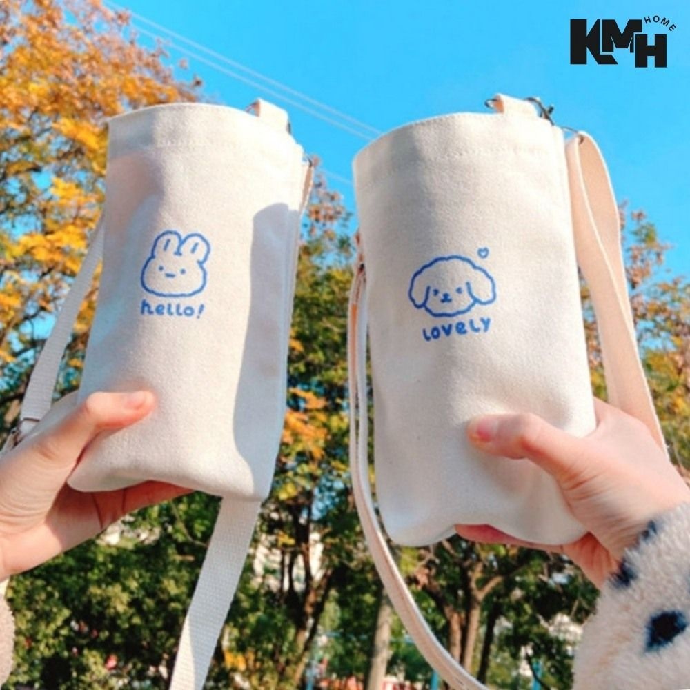 텀블러가방 캔버스드링크백 미니에코백 드링크백 텀블러수납가방