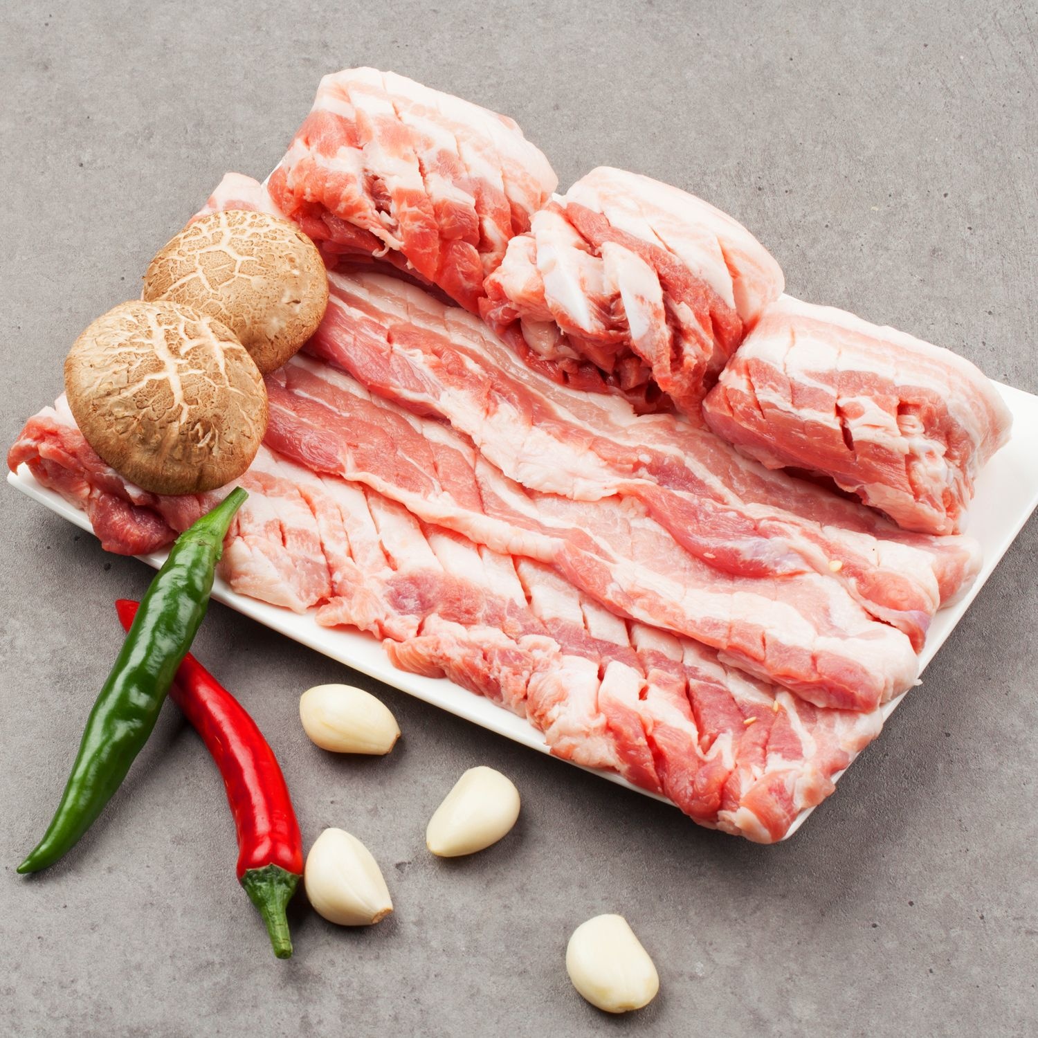 [온누리상품 상생페이백] [ 신축산 도매 ]  국내산 한돈 돼지고기 모듬구이 (신선식품 냉장) 1kg   삼겹살 + 목살 + 꼬들살 + 항정살