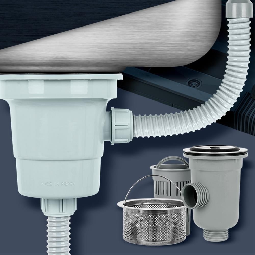 싱크대 물샘 역류 교체용 배수구통 호스(소) 음식물통 음식물찌꺼기 가정집 식당