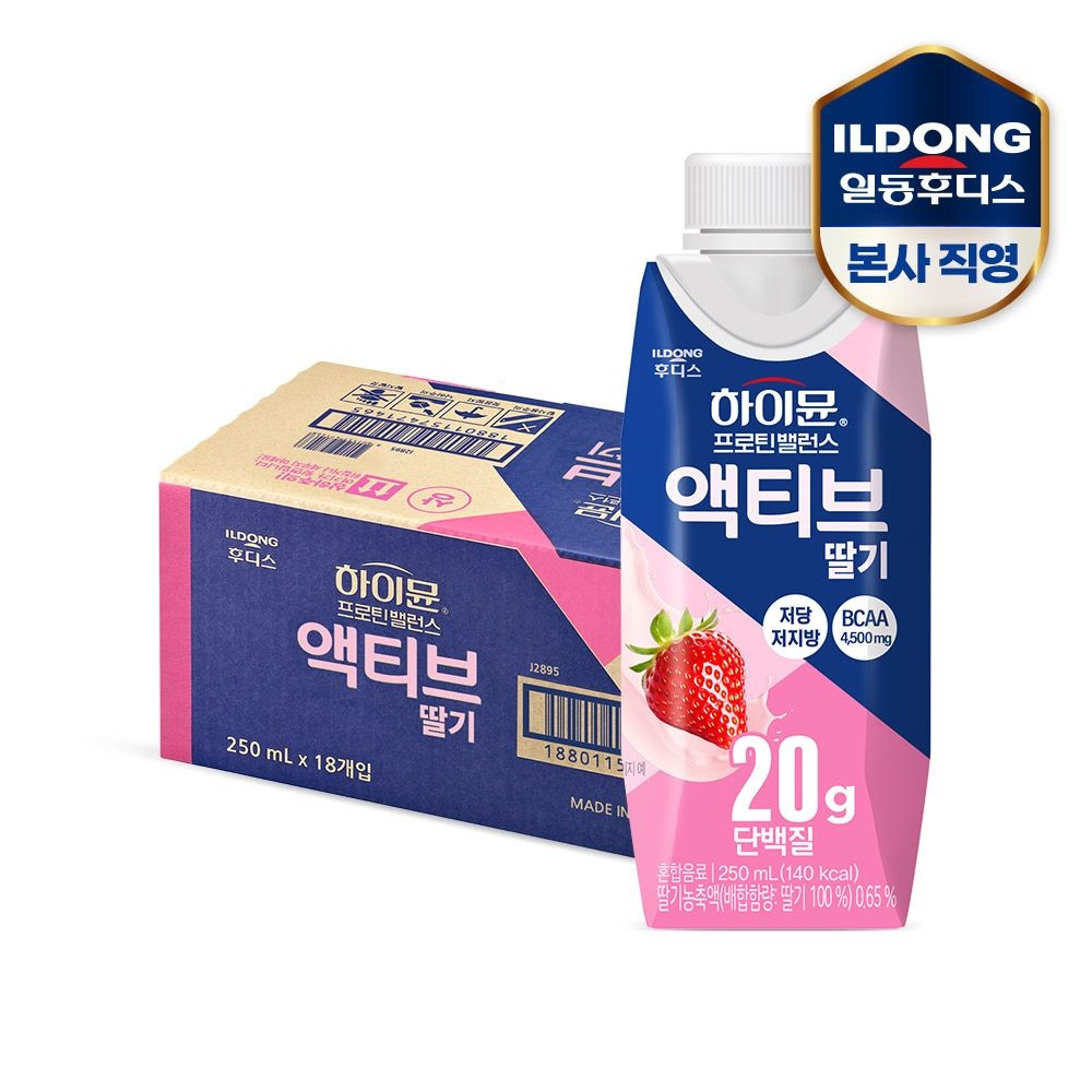  프로틴 밸런스 액티브 딸기 250ml 18개