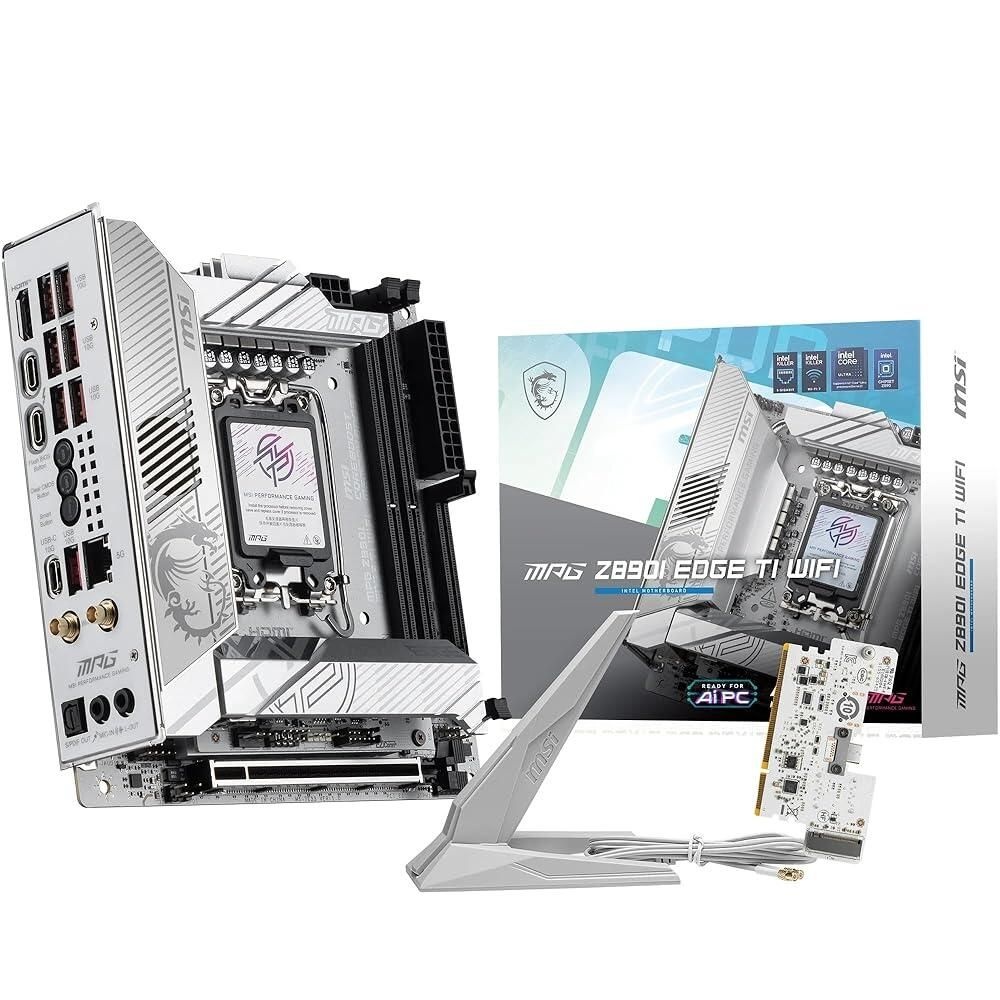 MSI [해외] MSI MPG Z890I 엣지 TI Wi-Fi 마더보드, Mini-ITX - 인텔 코어 울트라 프로세서시리즈 2, LGA 1851-110A SPS VRM, DDR5 메모리 부스