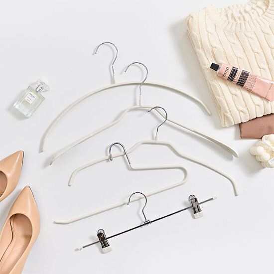 (현대홈쇼핑) (더블) 강철 논슬립 옷걸이 120개 세트 (아이보리/블랙)