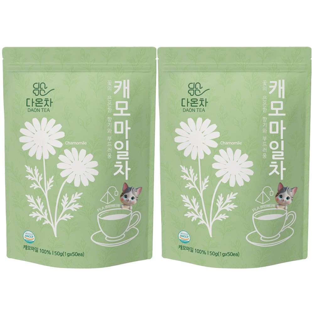 다온차 캐모마일차 50T x 2개 + 대순이 포토카드 삼각티백 카모마일티