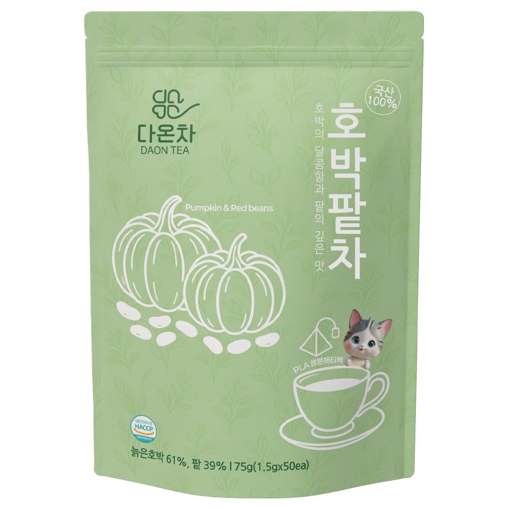 다온차 국산 100% 호박팥차 50개입 원물 삼각티백차