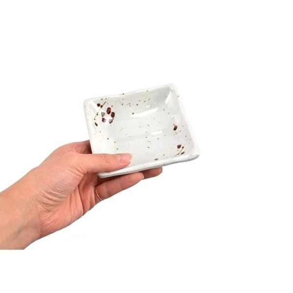 [조르지오]가정 FE24IH63 업소용 살구문양 멜라민 사각양념종지 소스기 10x9.3cm