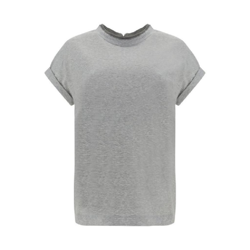 브루넬로 쿠치넬리 Brunello Cucinelli 장식 크루넥 티셔츠 M0T18BD200 C8003 TP934411561