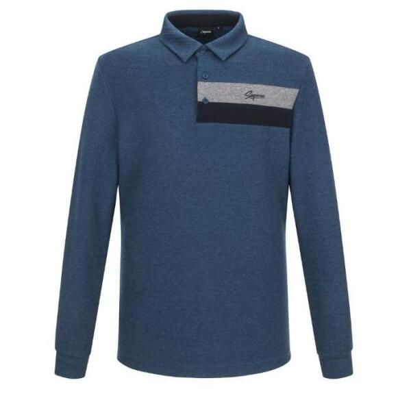 [슈페리어골프] 슈페리어 세이브존07 남성 배색 티셔츠 남성 겨울 배색 포인트 티셔츠 네이비 IM0EKS40649