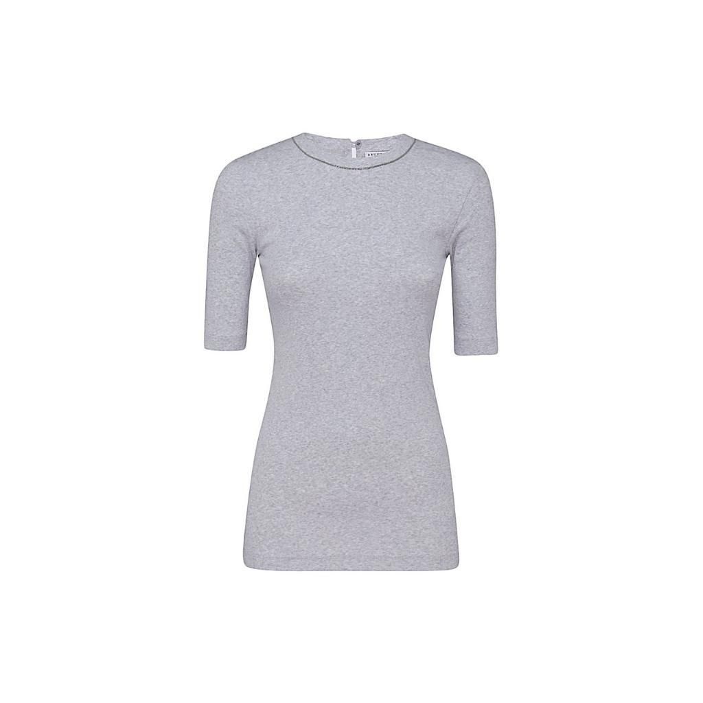 브루넬로 쿠치넬리 Brunello Cucinelli 임벨리시드 반소매 티셔츠 M0TC8BJ310 C8003 TP944193471