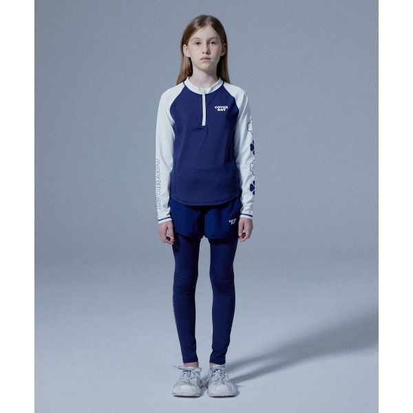 커버낫 COVERNAT KIDS 클로버 래쉬가드 반집업 셋업 네이비 CK2502RG88NA