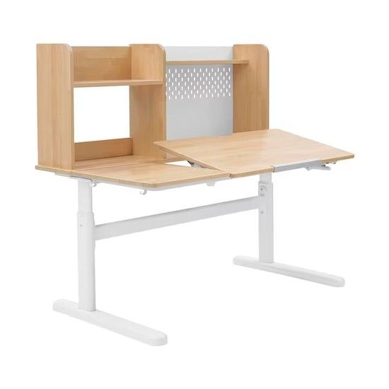 이케아 BERGLARKA 베릴레르카 어린이책상 120x70cm 자작나무/유아테이블/책장포함/높이조절/각도조절
