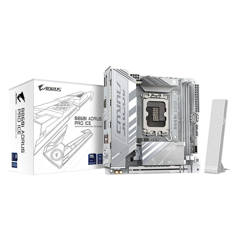 기가바이트 [해외] GIGABYTE B860I AORUS PRO ICE 인텔 코어 울트라 (시리즈 2) LGA 1851 마더보드, Mini-ITX, DDR5, 2X M.2, PCIe 5.0, 썬더볼트 4, WIFI7, 2.5