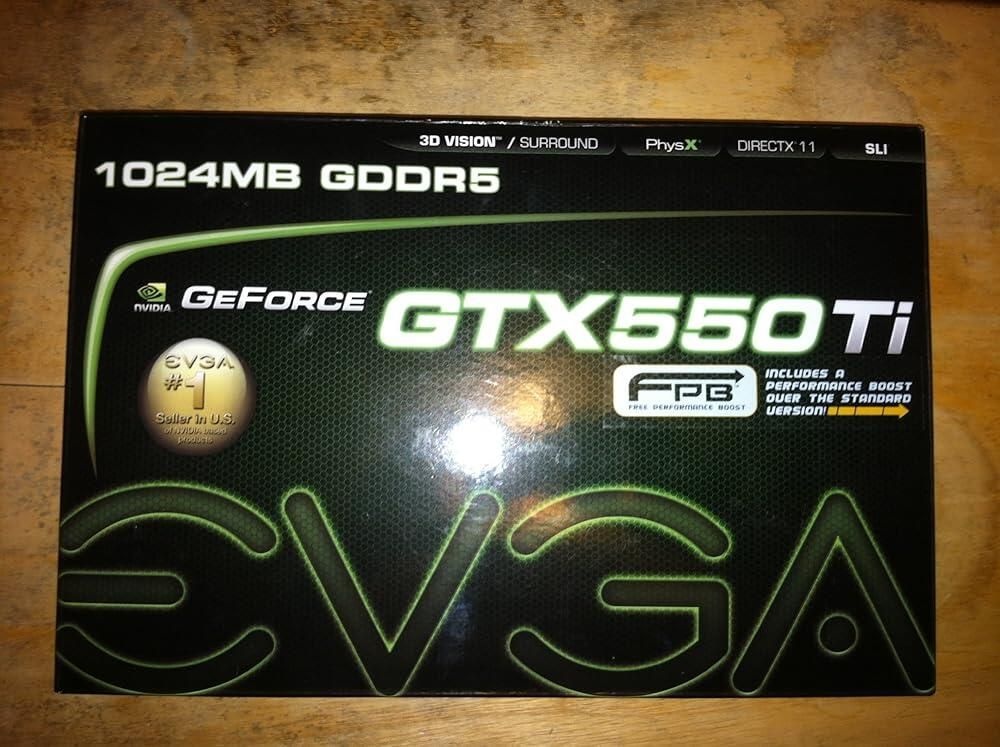 EVGA [해외] EVGA GeForce GTX 550 Ti FPB 1024MB GDDR5 PCI Express 2.0 2DVI/Mini-HDMI SLI 지원 그래픽 카드, 01G-P3-1556-KR