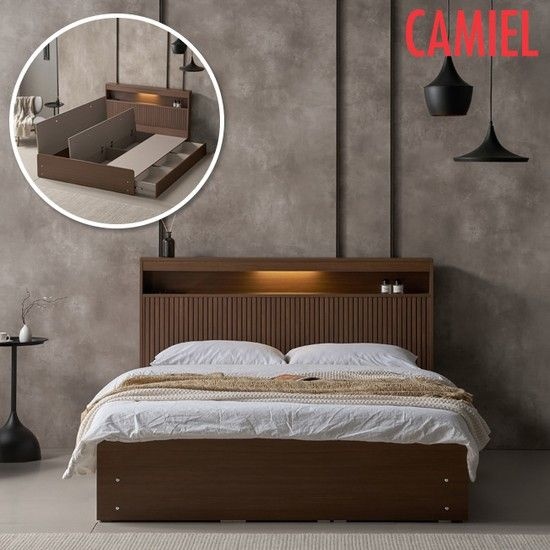 태윤인터내셔날오이엠 템바보드 LED 수납식 서랍형 300mm 퀸 침대(UJ_AQ0109)