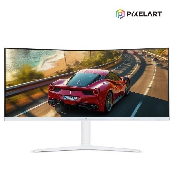 픽셀아트 PAQ3410W 화이트 커브드 멀티스탠드 WQHD 100 울트라와이드 모니터