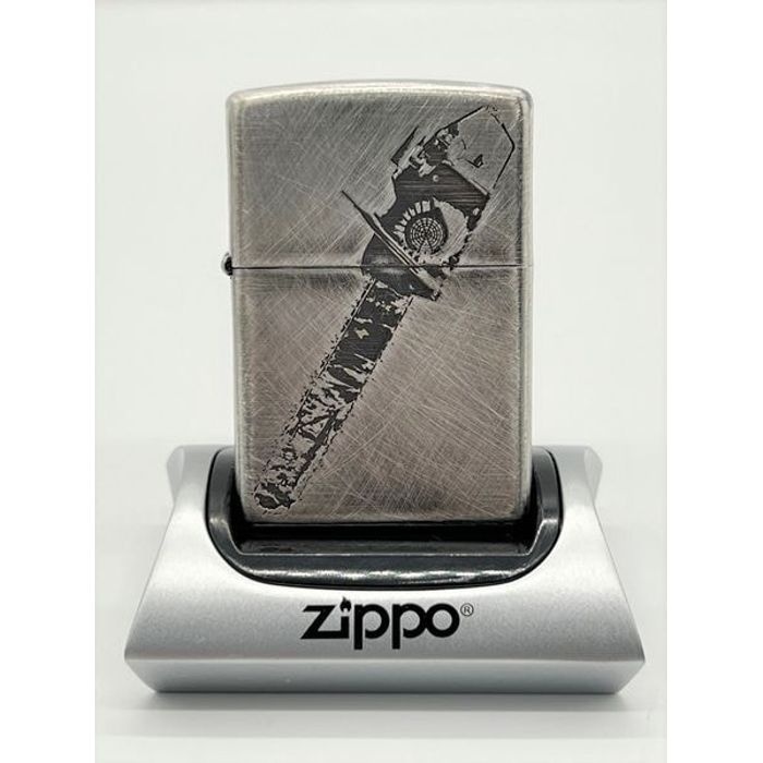 [해외] 바이오하자드 RE4 체인톱 ZIPPO 빈티지 에칭 라이타 실버 한정판 일본정품
