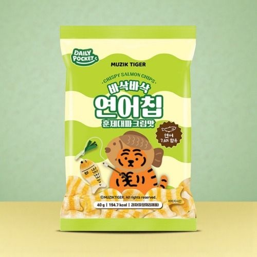자체제작 바삭바삭 연어칩 훈제대파크림맛 x 10p 스낵 과자 맥주안주 사무실간식