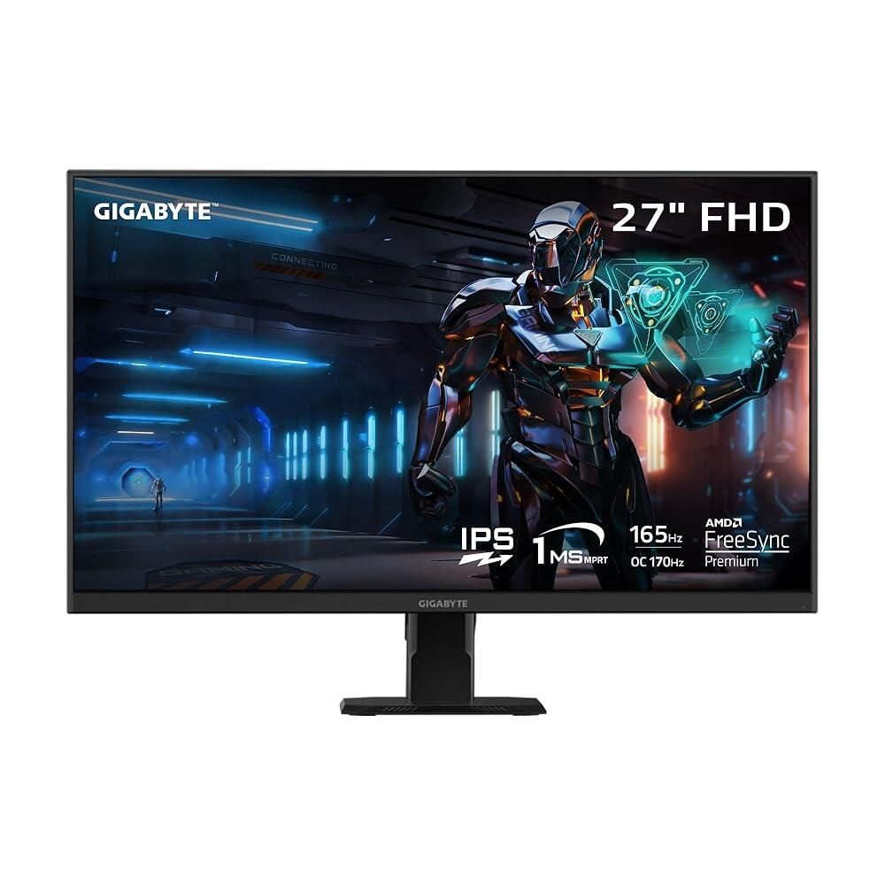 [해외] PC모니터 컴퓨터 게임용 게이밍 GIGABYTE GS27F 27인치 165Hz 1080P 모니터 1920 x 1080 SS IPS 디스플레이 1ms MPRT 응답 시간 HDR