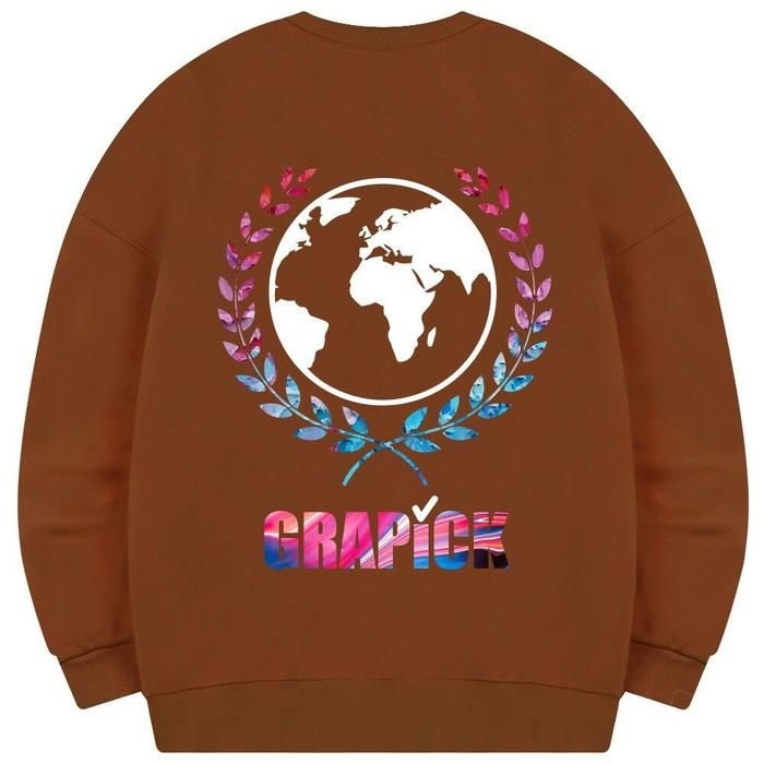 [그라픽][당일발송/BEST 추천] 그라픽 리프월드 오버핏 맨투맨 티셔츠 커플 긴팔 빅사이즈 남녀공용 PMA_00