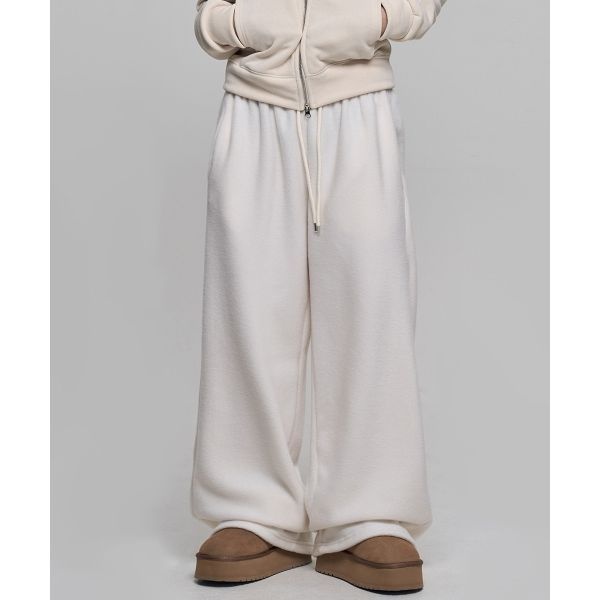 CHICKS 플리스 라인 팬츠 아이보리