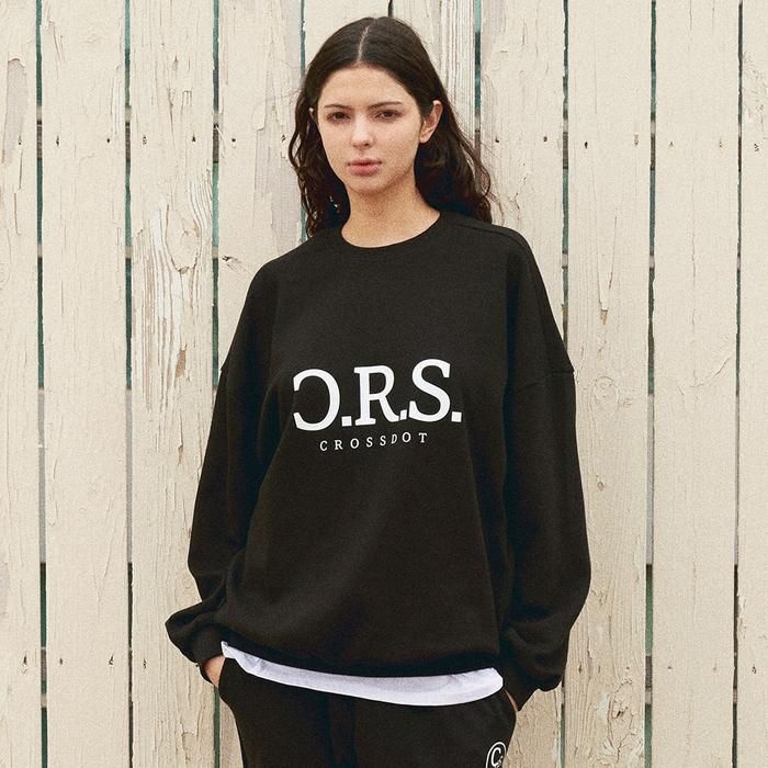 [크로스닷][당일발송/빅사이즈] 크로스닷 씨알에스 오버핏 여성 맨투맨 티셔츠 커플 루즈핏 긴팔 CMS_0013