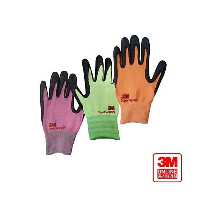 3M장갑 슈베이직퍼그립200 칼라 NBR 코팅장갑 10개입