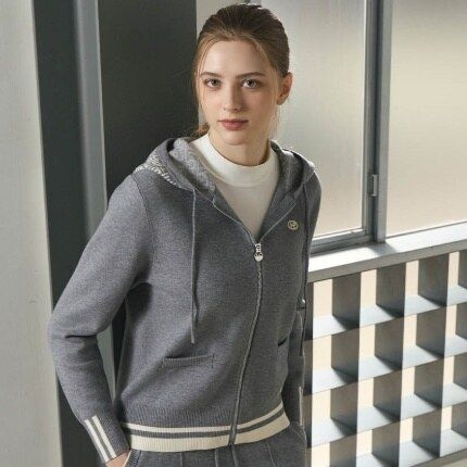 힐크릭 [모다아울렛][힐크릭]여성골프웨어 겨울니트 니트 셋업 집업 스웨터 1HCSWWU904GRY 순천점