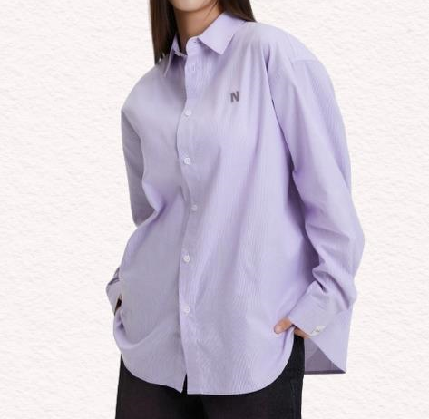 널디 NDY 클래식 N 스트라이프 셔츠 화이트스카이블루라이트퍼플 PNEF24SR01 302942