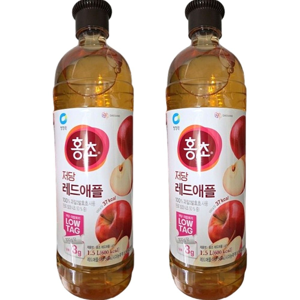 청정원 홍초 저당 기능성 레드애플 1.5 2병 마시는 사과 식초 (Lkn)