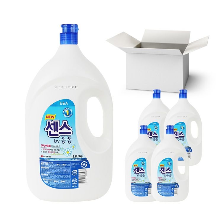 (주)엘지생활건강 히타치엘지데이터스토리지 엘지 센스 주방세제 3Kg 4개 1박스 /퐁퐁 주방용세제