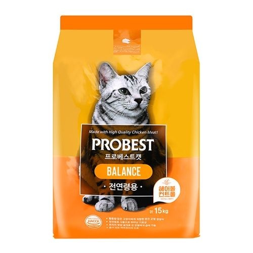 프로베스트 캣 밸런스 15kg(헤어볼컨트롤) 전연령 고양이 대용량 사료