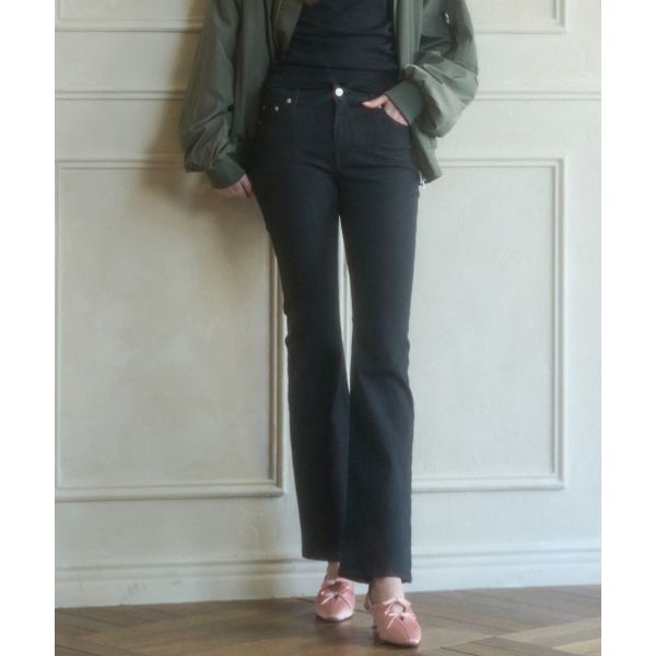 SALT AND CHOCOLATE 논페이드 부츠컷 데님 팬츠 흑청 4W241V003 323438