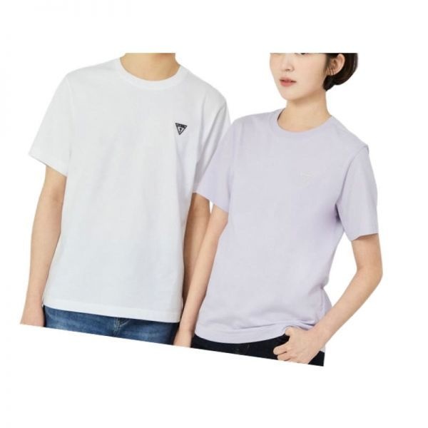 게스 [ON] 유니 레귤러핏 라운드넥 고무삼각와펜 반팔티 NP2KE401 3343687 235680