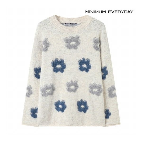 미니멈 :89,000원 ㅣ 에브리데이울 라운드 롤링 플라워 오버핏 니트 EB4KT033D 1153008