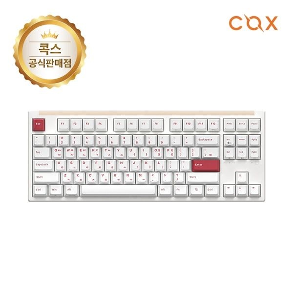 [COX] 유무선 무접점 미니키보드, CNK87BT PRO PBT, 8000Hz 래피드트리거 [화이트/USB]