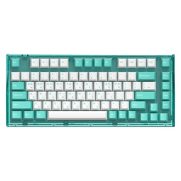 [ABKO] 유,무선 블루투스 기계식 키보드, AG75W 가스켓 마운트 적축 [쿨 민트/USB]