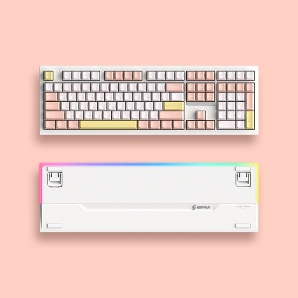 SPM 유,무선 블루투스 기계식 키보드, SPM PL108W 목새 (프리미엄 HMX 저소음 스위치) 베이비핑크