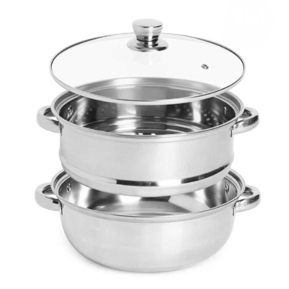 스테인레스 인덕션 28cm 전골냄비 찜기채반 2단찜기 찜솥 실용 선물세트
