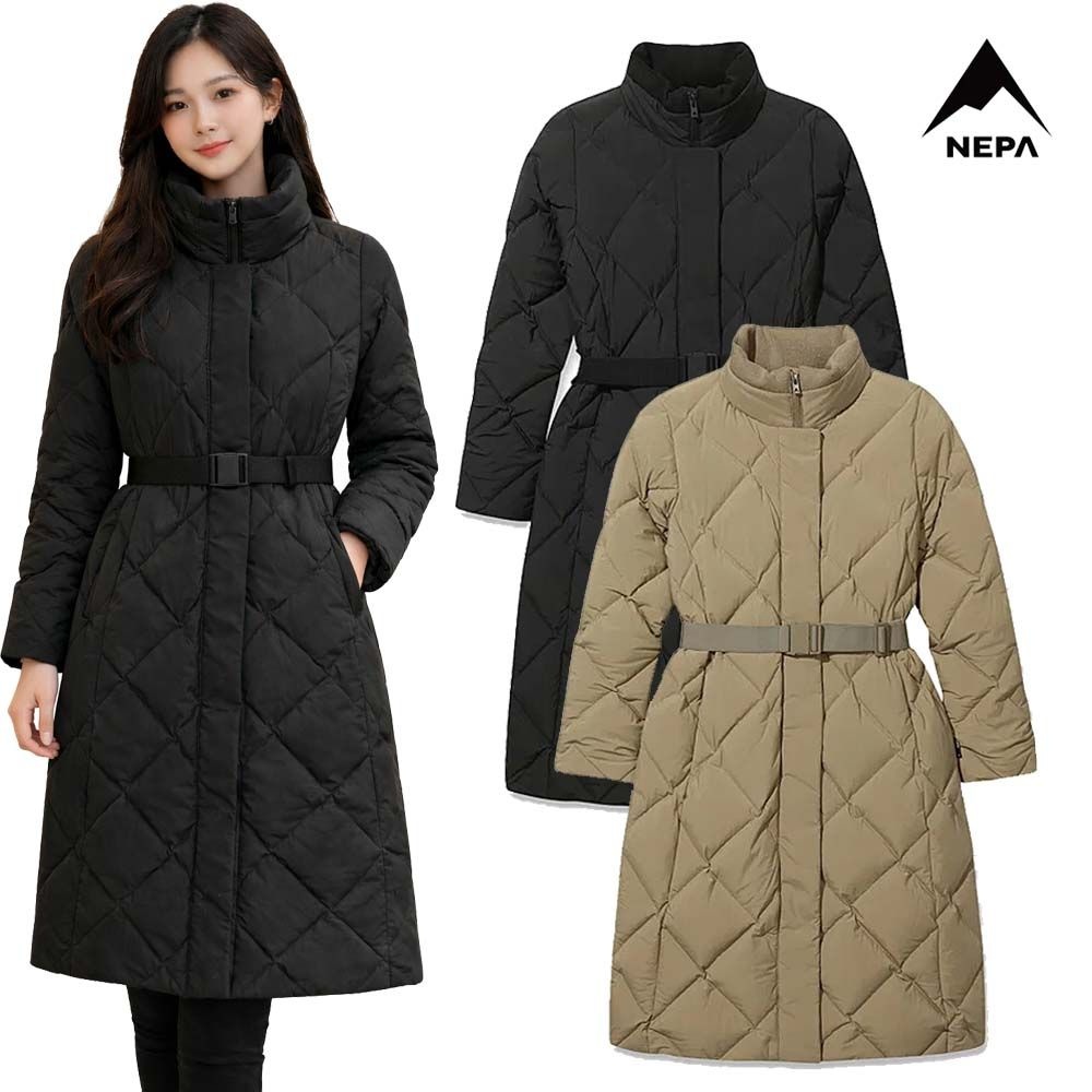 네파 여성 겨울코트형 디아모 튜브 구스 롱패딩