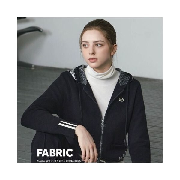 힐크릭 [힐크릭] 여성골프웨어 겨울니트 니트 셋업 집업 스웨터 1HCSWWU904BLK