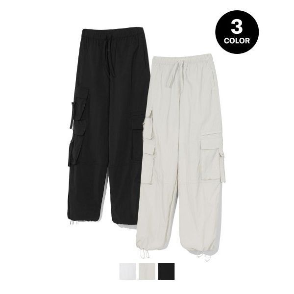 코드그라피 CODEGRAPHY CGP 우먼 화섬 스트링 파라슈트 카고 팬츠_3color CBDSWWP611 843092 크림 M