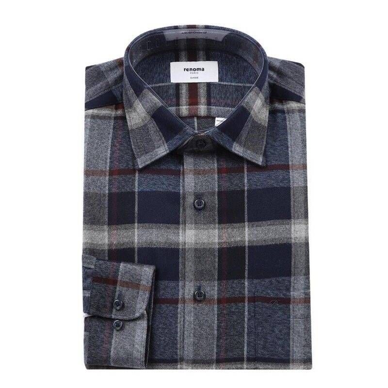 레노마 <매장정품> renoma 빅체크 기모 긴소매 일반핏셔츠 RPWSG0040NY 980451