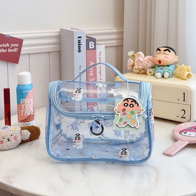 [해외] 빈티지 짱구 PVC 휴대용 대용량 파우치