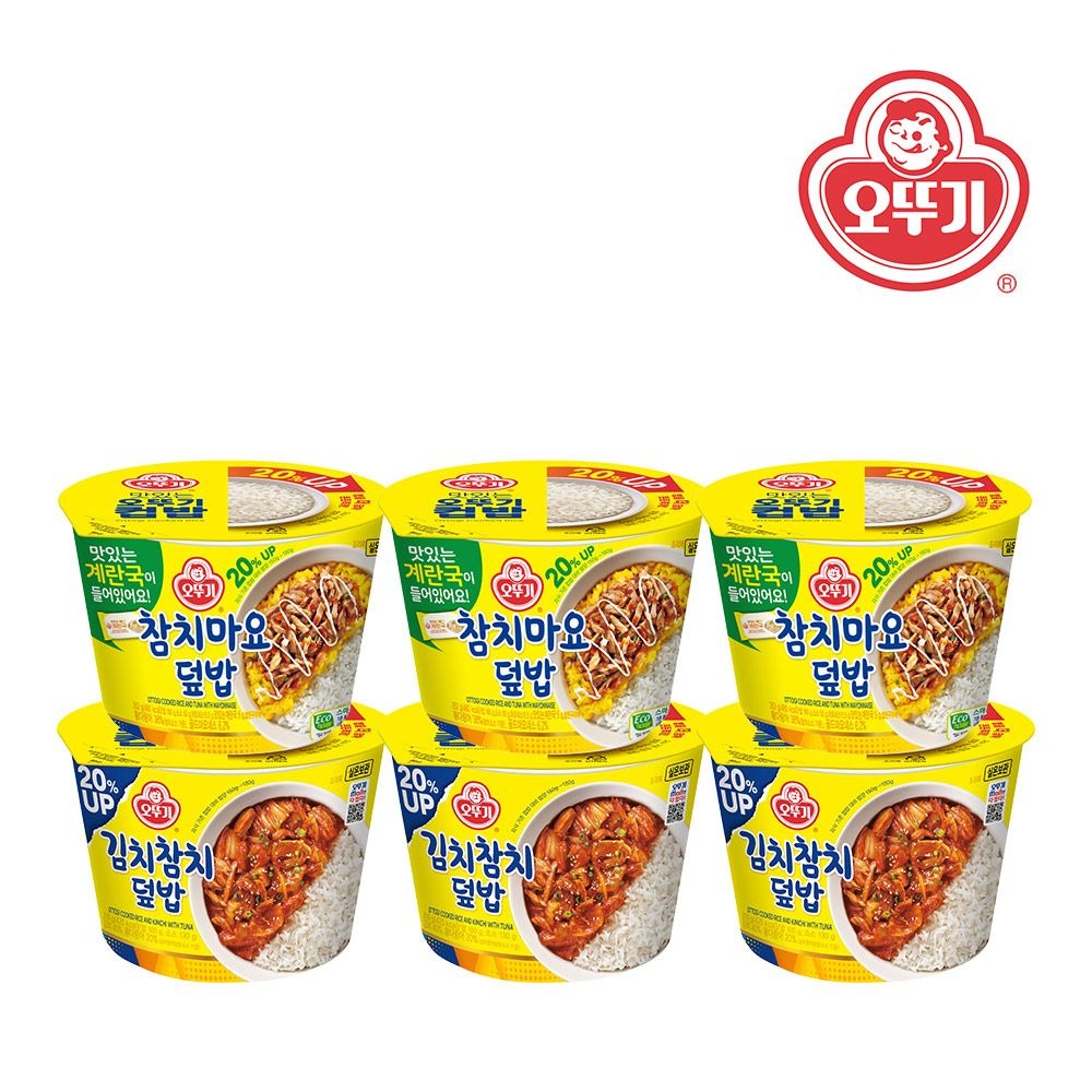 오뚜기 오뚜기_컵밥_김치참치덮밥(즉석국)x3개+참치마요(즉석국)x3개